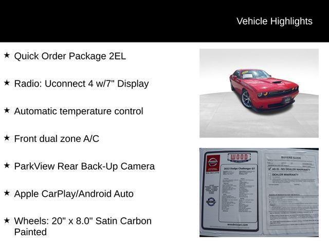 used 2022 Dodge Challenger car, priced at $22,998
