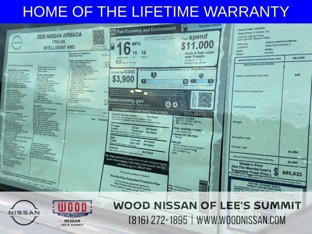 new 2026 Nissan Armada car, priced at $76,207
