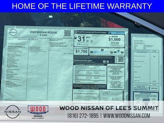 new 2025 Nissan Rogue car, priced at $30,054