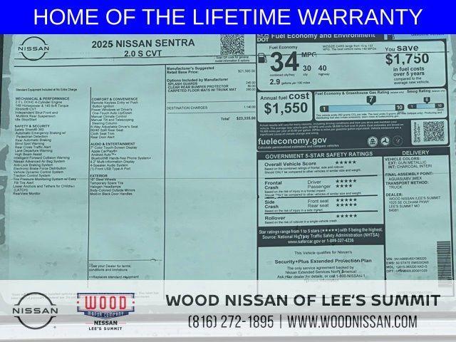 new 2025 Nissan Sentra car, priced at $20,756
