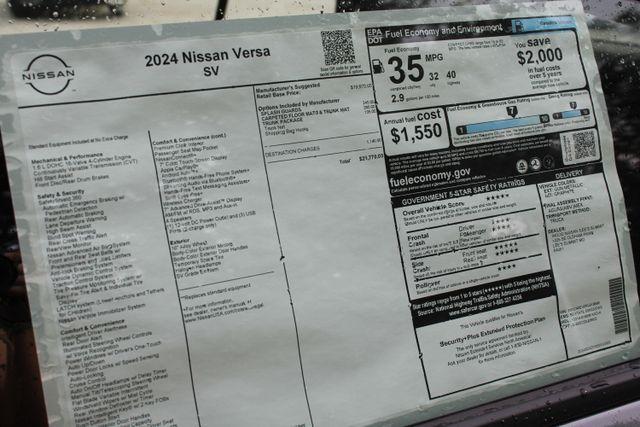 new 2024 Nissan Versa car, priced at $20,731