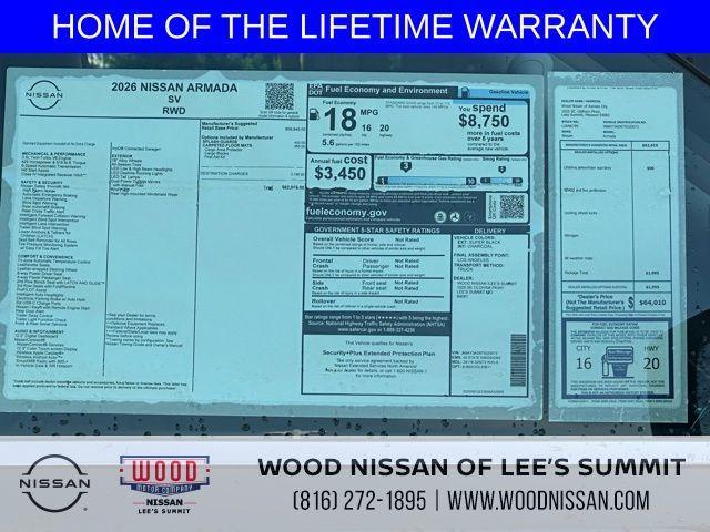 new 2026 Nissan Armada car, priced at $57,038