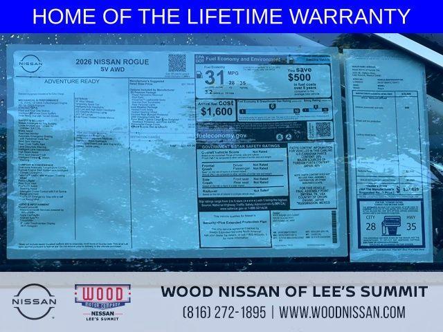 new 2026 Nissan Rogue car, priced at $31,587
