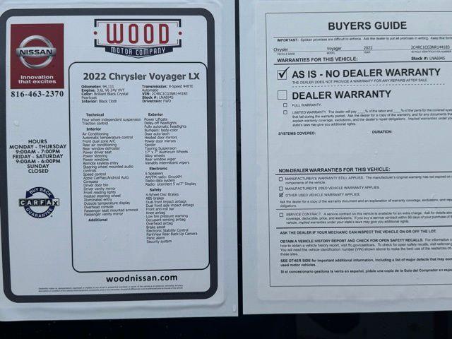 used 2022 Chrysler Voyager car, priced at $18,202