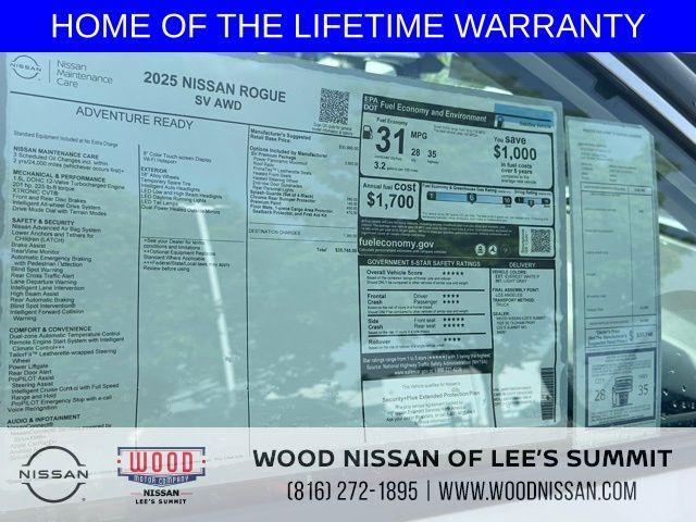 new 2025 Nissan Rogue car, priced at $34,637