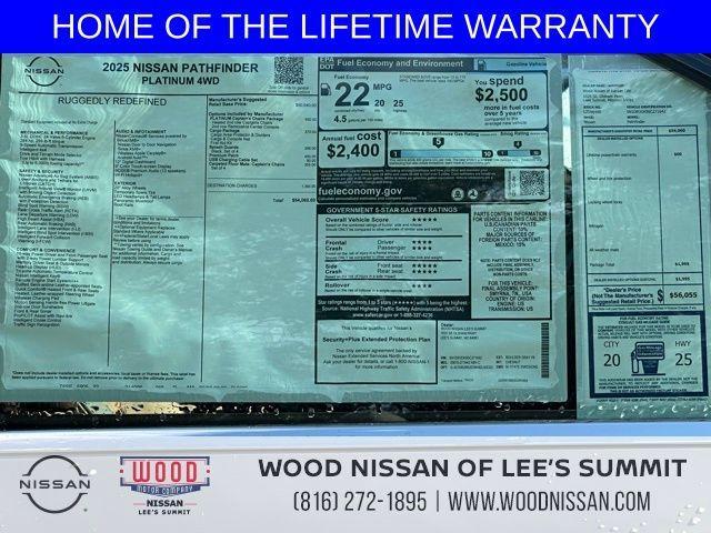 new 2025 Nissan Pathfinder car, priced at $49,702