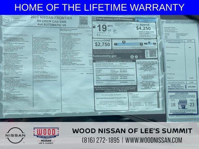 new 2025 Nissan Frontier car, priced at $38,817