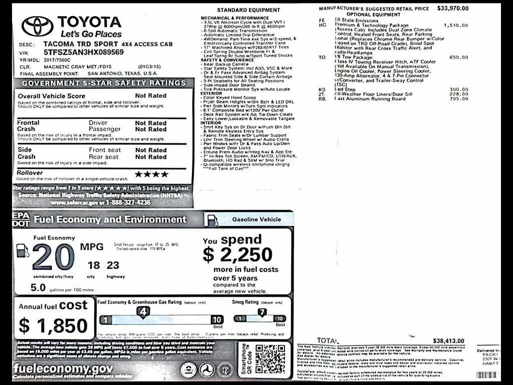 used 2017 Toyota Tacoma car, priced at $32,490