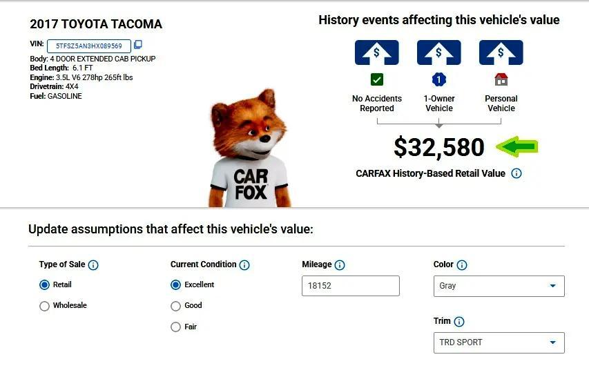 used 2017 Toyota Tacoma car, priced at $32,490