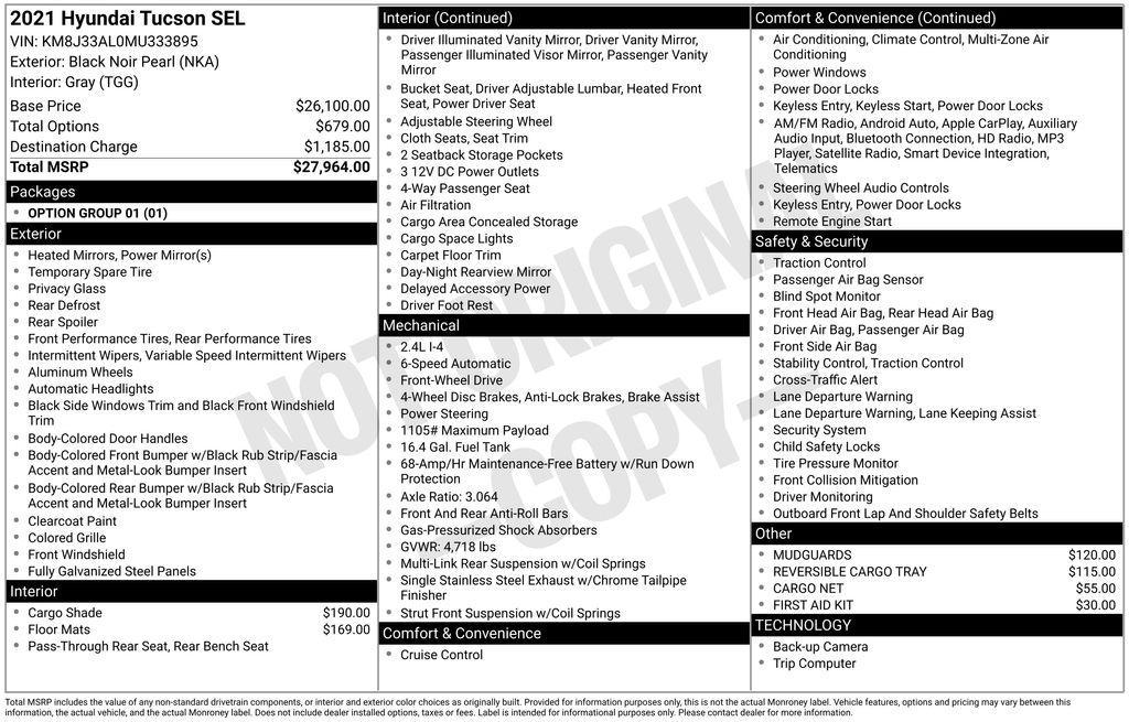 used 2021 Hyundai Tucson car, priced at $20,960