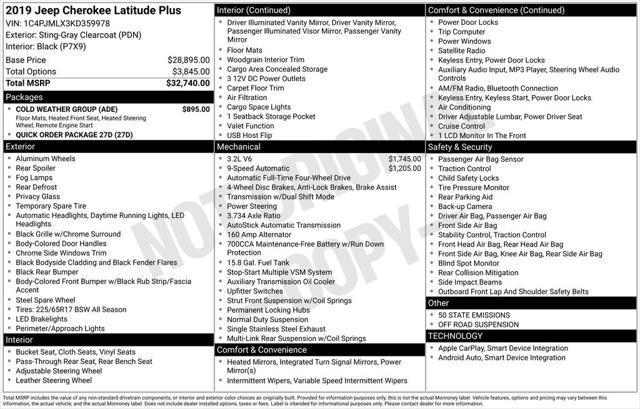 used 2019 Jeep Cherokee car, priced at $14,756
