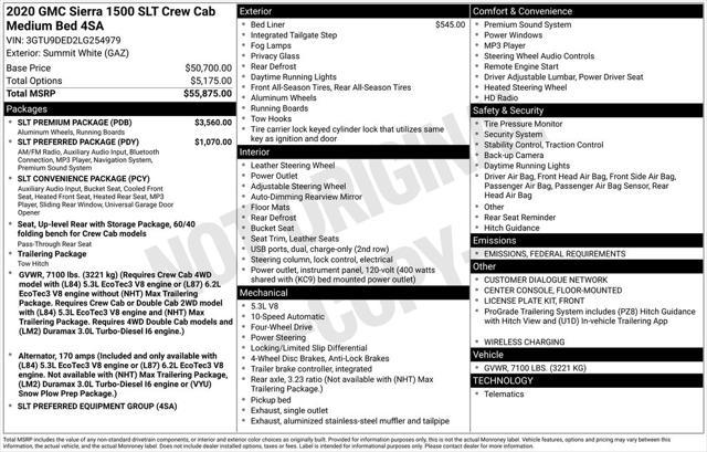 used 2020 GMC Sierra 1500 car, priced at $33,190