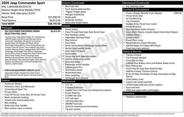used 2009 Jeep Commander car, priced at $10,987