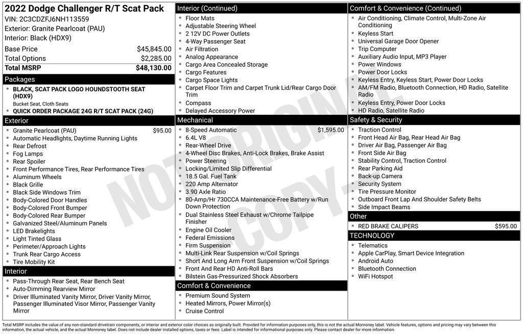 used 2022 Dodge Challenger car, priced at $43,430