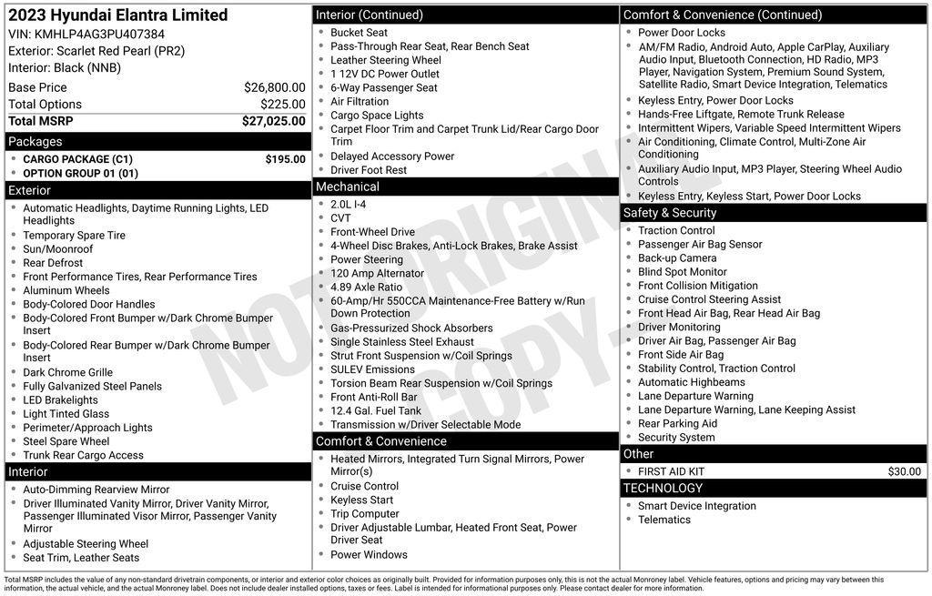 used 2023 Hyundai Elantra car, priced at $21,480