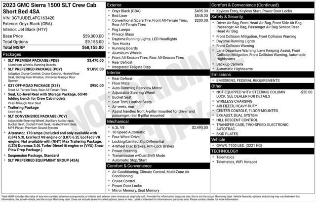used 2023 GMC Sierra 1500 car, priced at $52,000