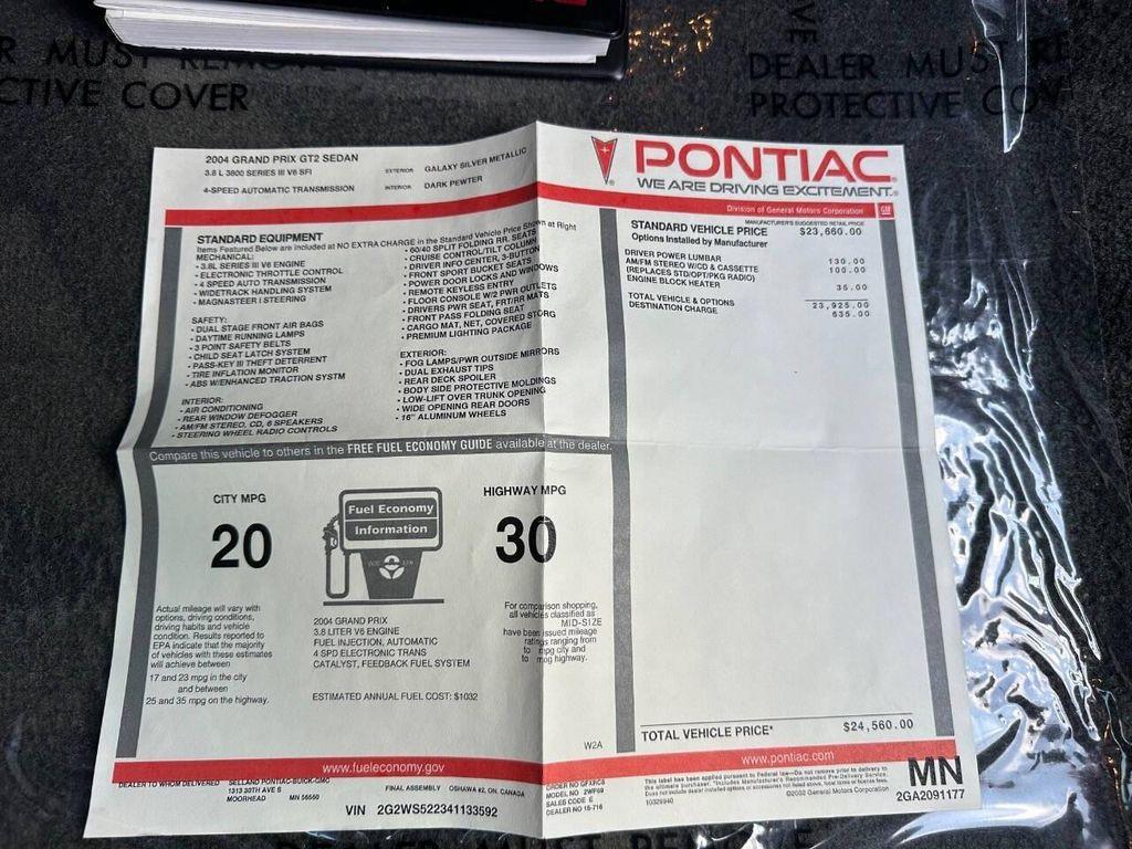 used 2004 Pontiac Grand Prix car, priced at $10,950