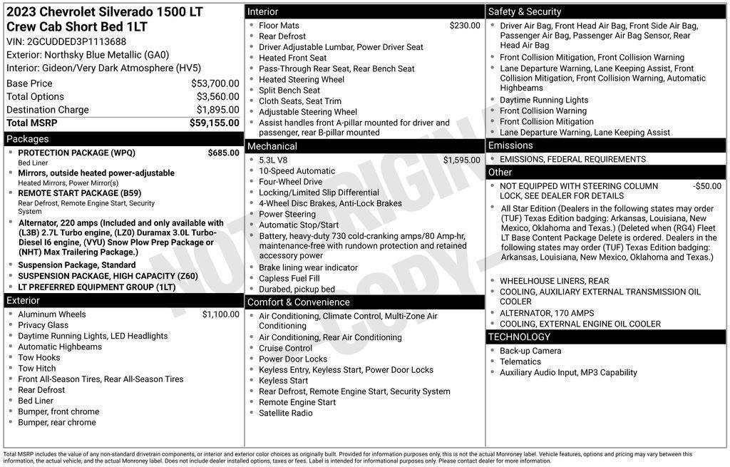 used 2023 Chevrolet Silverado 1500 car, priced at $39,676