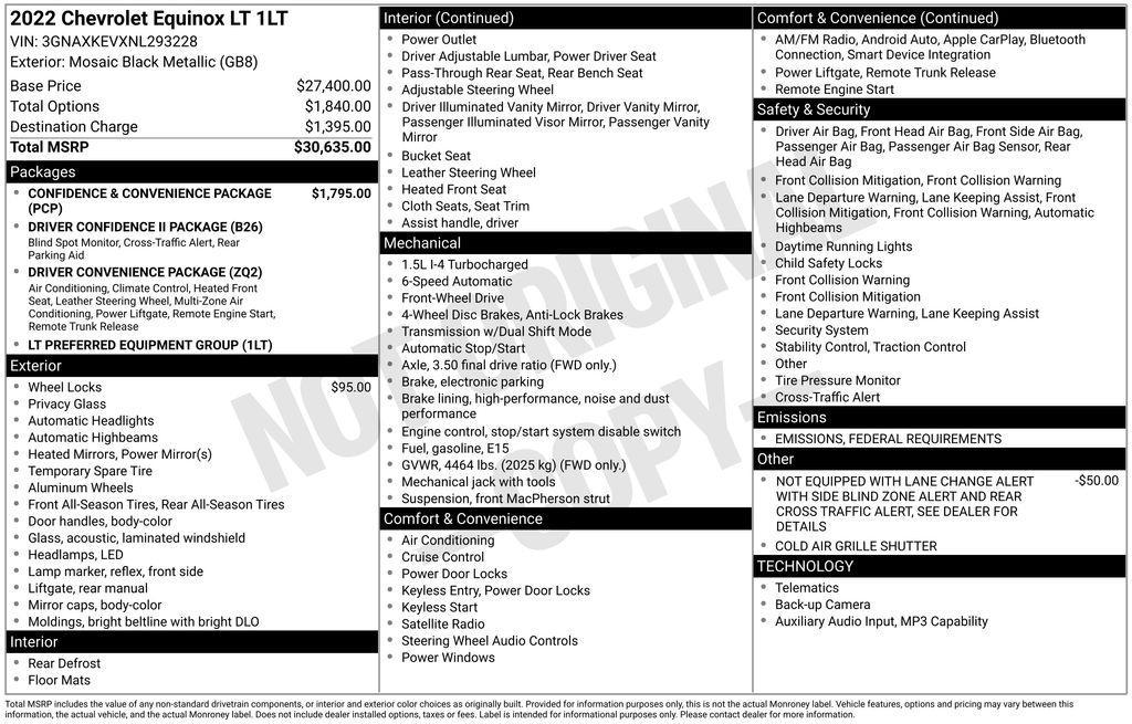 used 2022 Chevrolet Equinox car, priced at $20,663