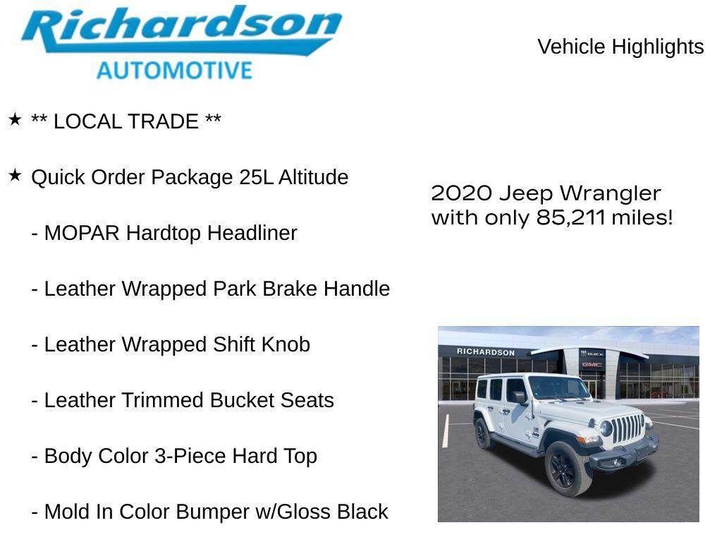 used 2020 Jeep Wrangler Unlimited car, priced at $27,546