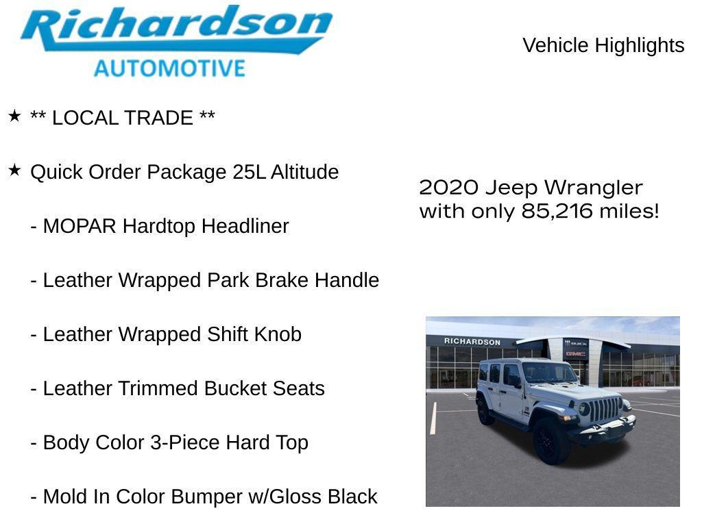 used 2020 Jeep Wrangler Unlimited car, priced at $26,222