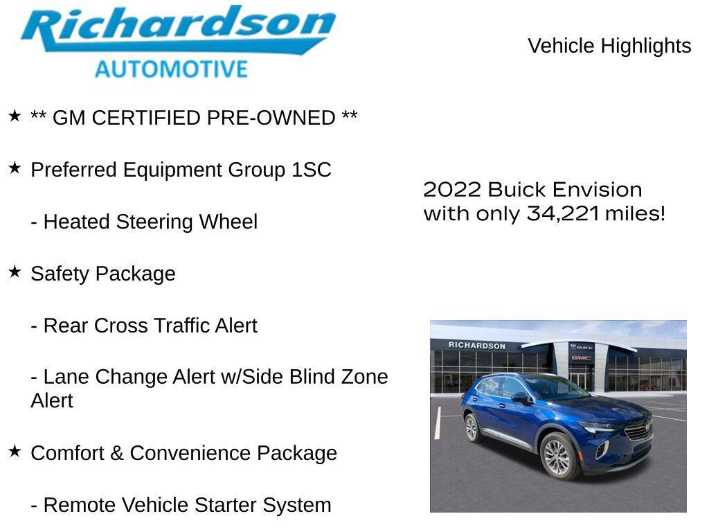 used 2022 Buick Envision car, priced at $24,066