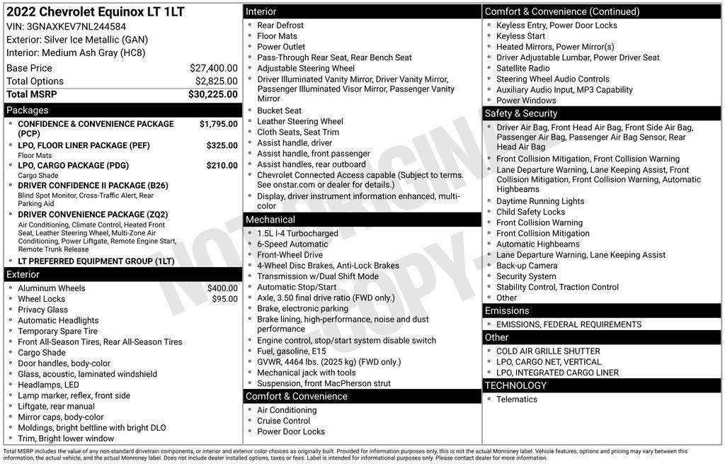 used 2022 Chevrolet Equinox car, priced at $20,365