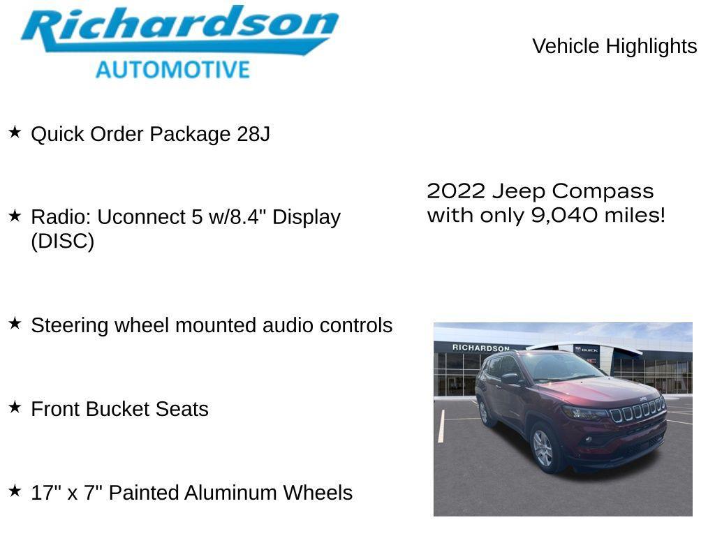 used 2022 Jeep Compass car, priced at $22,642