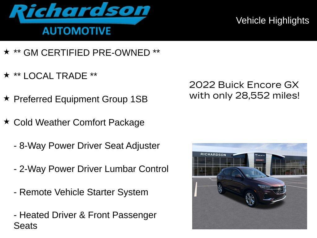 used 2022 Buick Encore GX car, priced at $18,774
