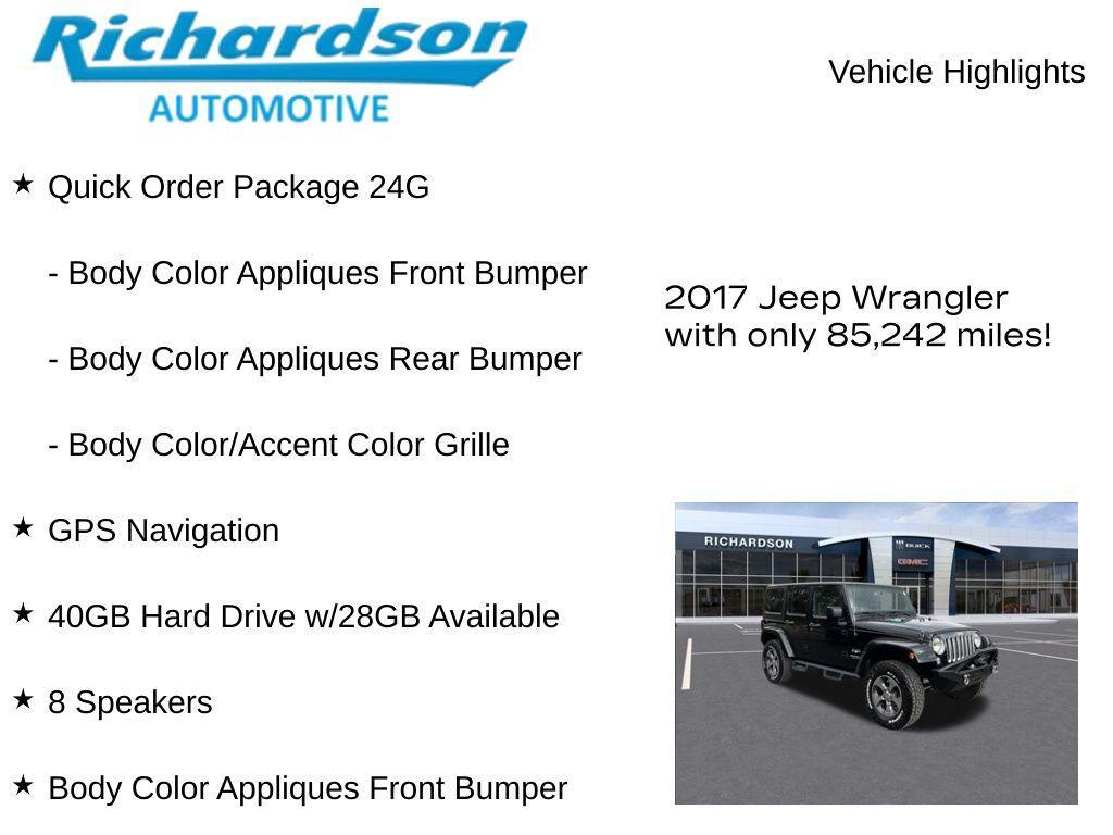 used 2017 Jeep Wrangler Unlimited car, priced at $18,413