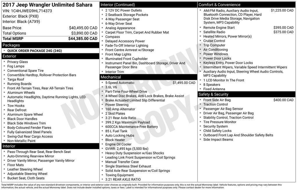 used 2017 Jeep Wrangler Unlimited car, priced at $19,875