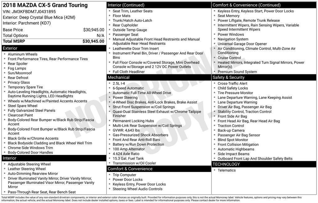 used 2018 Mazda CX-5 car, priced at $18,096