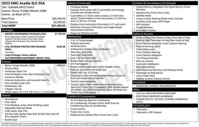 used 2023 GMC Acadia car, priced at $32,164