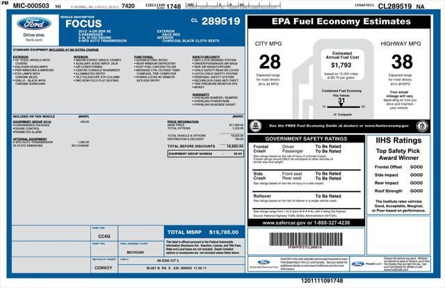used 2012 Ford Focus car, priced at $5,395