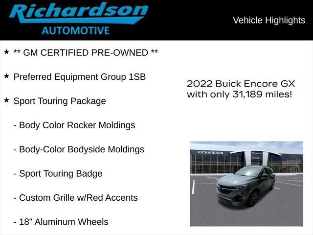 used 2022 Buick Encore GX car, priced at $18,903
