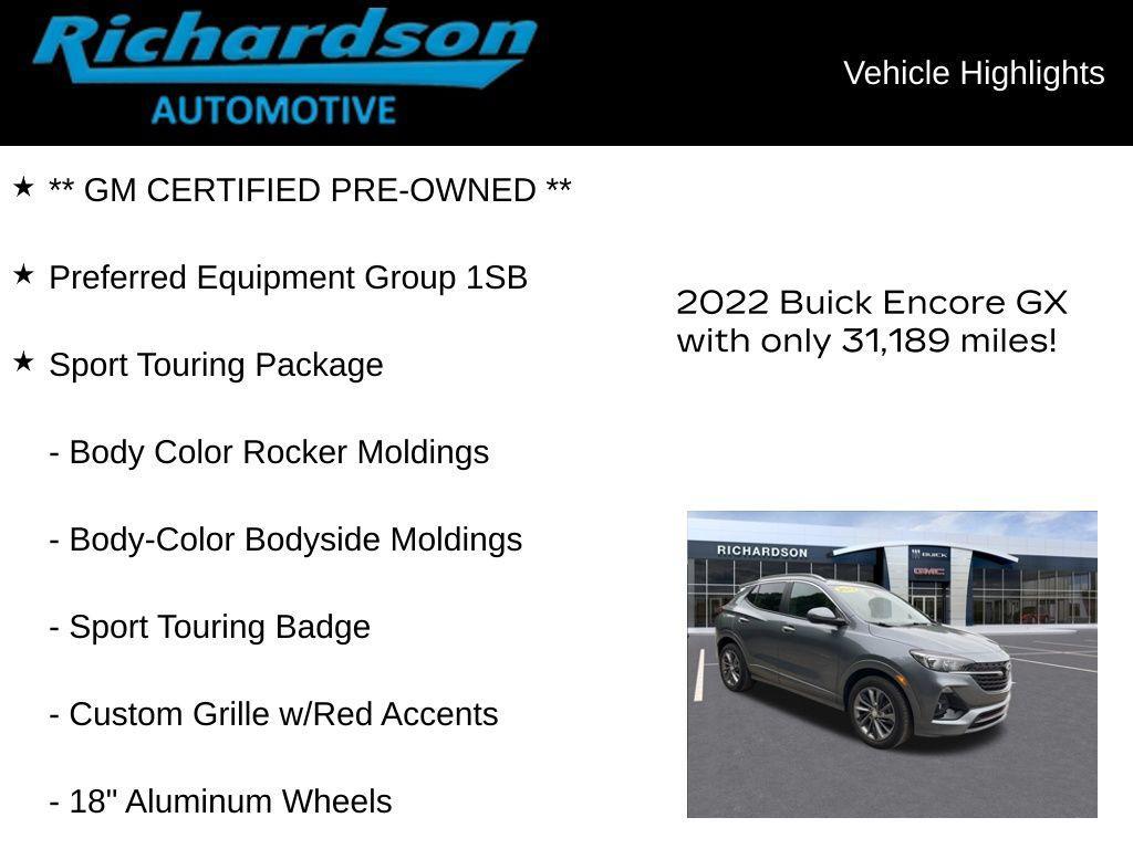 used 2022 Buick Encore GX car, priced at $17,893