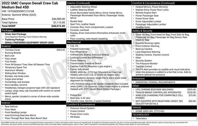 used 2022 GMC Canyon car, priced at $34,994