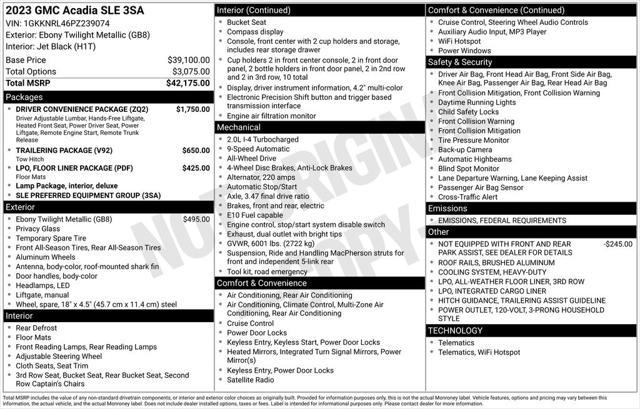 used 2023 GMC Acadia car, priced at $32,714