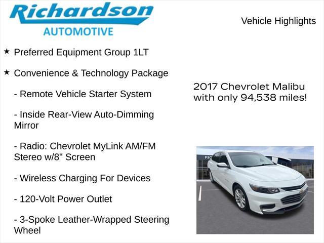 used 2017 Chevrolet Malibu car, priced at $12,479