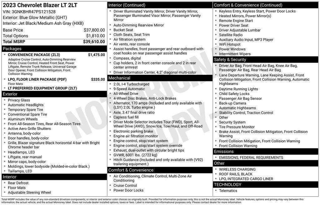 used 2023 Chevrolet Blazer car, priced at $27,156