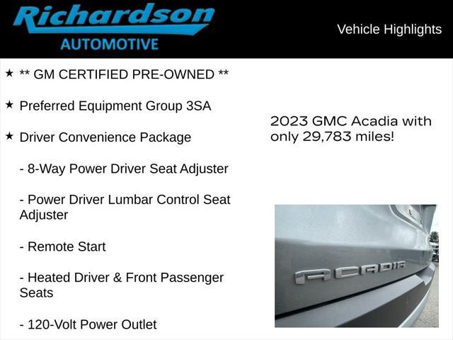 used 2023 GMC Acadia car, priced at $30,497