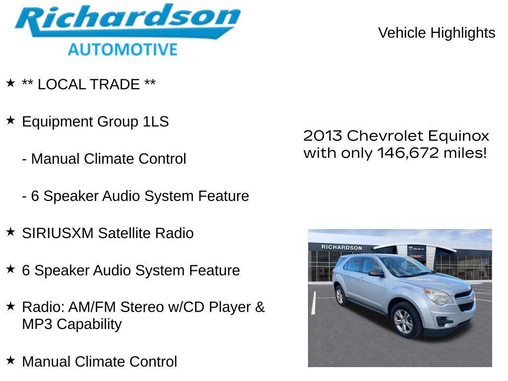used 2013 Chevrolet Equinox car, priced at $5,488