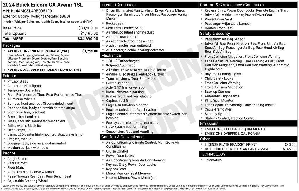 used 2024 Buick Encore GX car, priced at $28,980