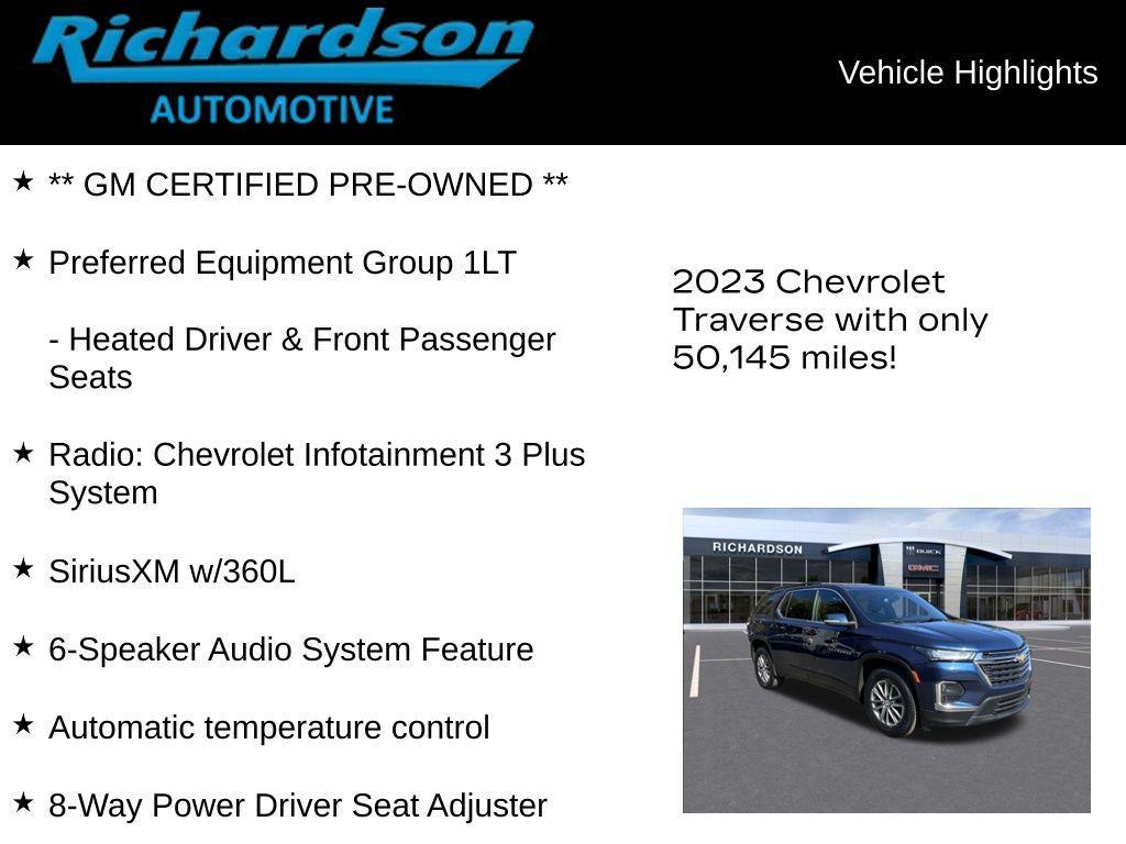 used 2023 Chevrolet Traverse car, priced at $29,360