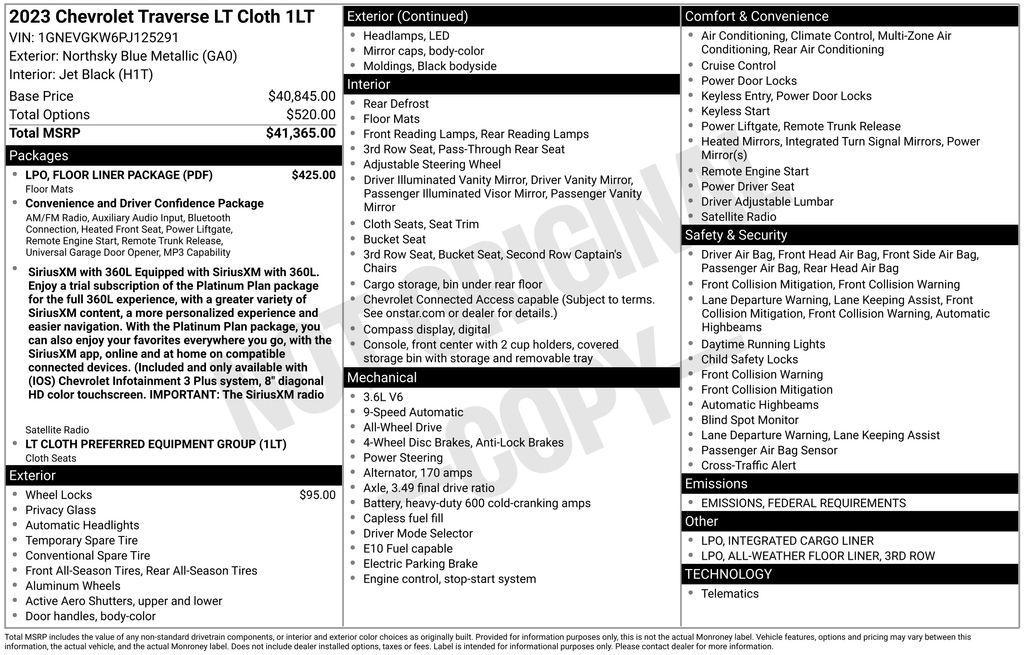 used 2023 Chevrolet Traverse car, priced at $29,360