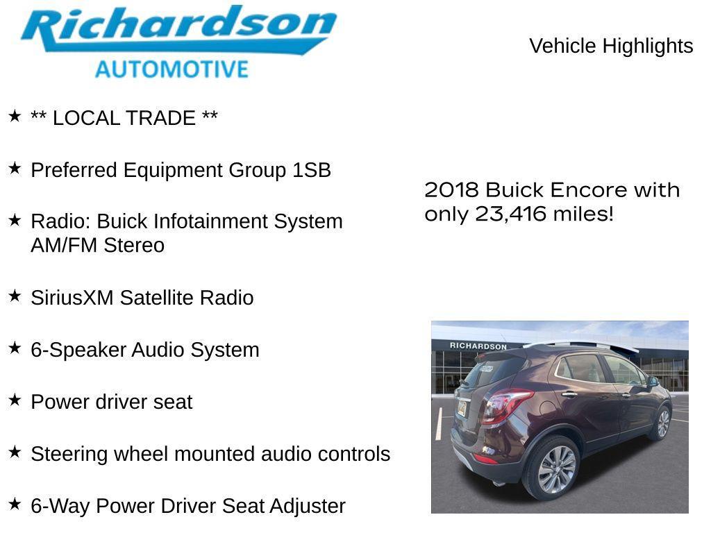 used 2018 Buick Encore car, priced at $17,156