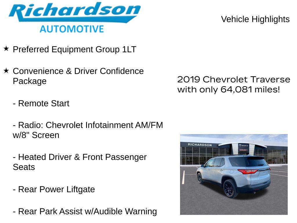 used 2019 Chevrolet Traverse car, priced at $20,192