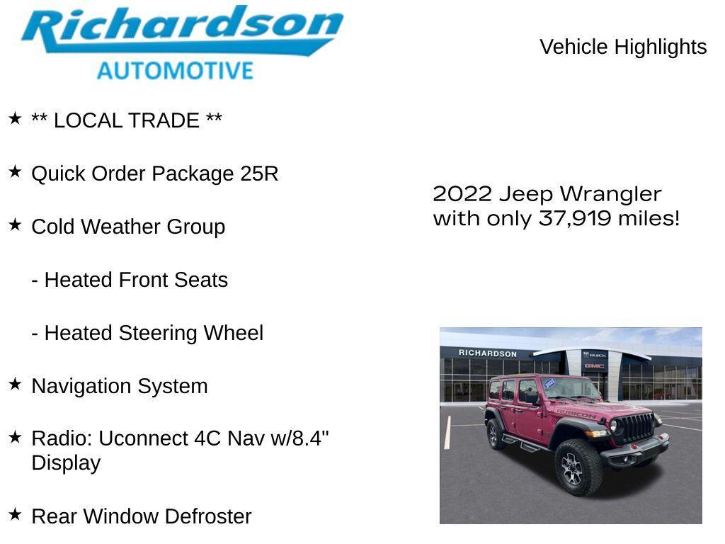used 2022 Jeep Wrangler Unlimited car, priced at $39,986