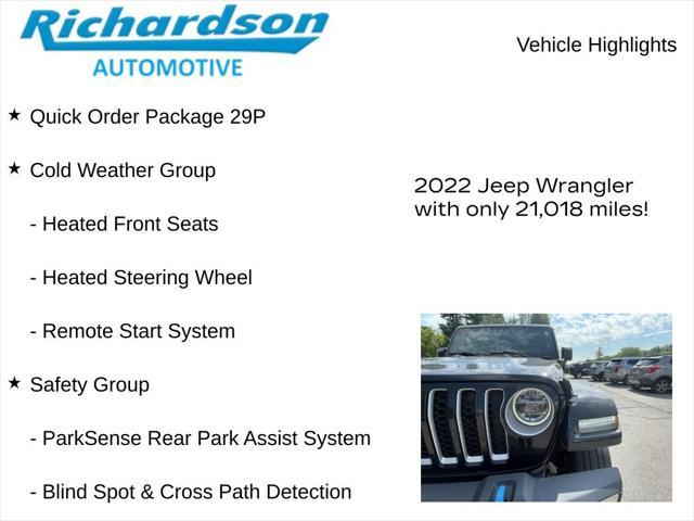 used 2022 Jeep Wrangler Unlimited 4xe car, priced at $34,805
