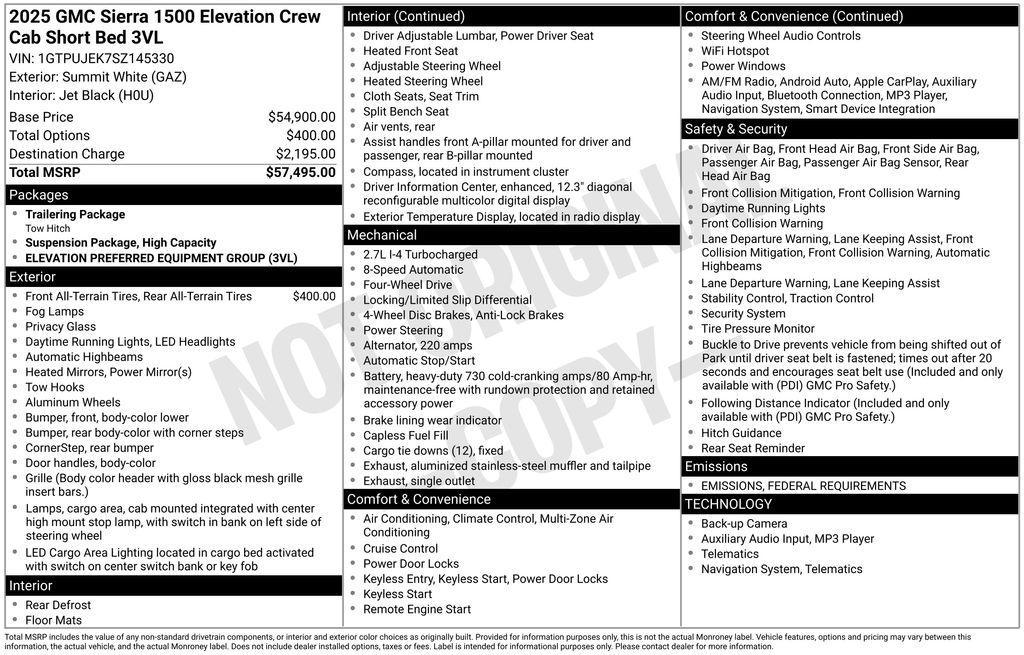 used 2025 GMC Sierra 1500 car, priced at $45,547